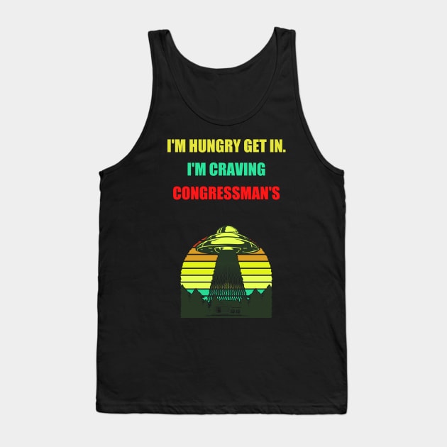 Funny Alien Ufo Retro Shirt Tank Top by Retro_Design_Threadz